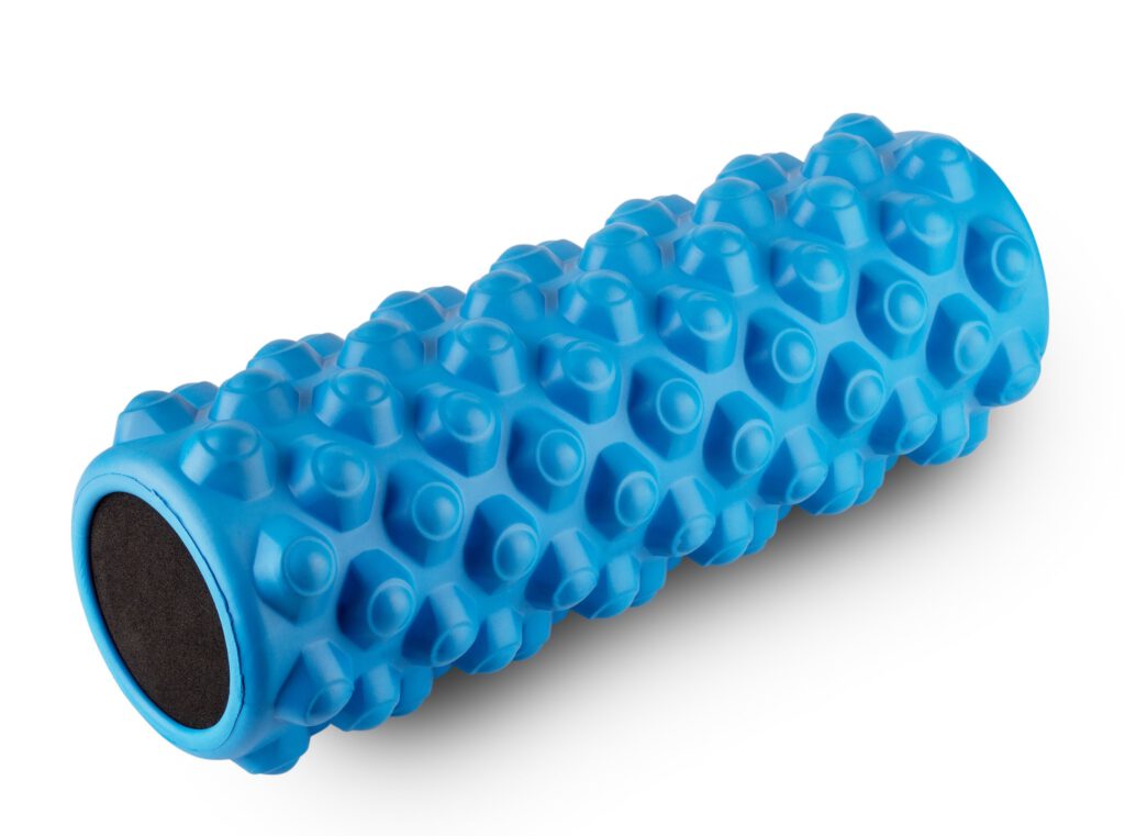 athletic,massage,roller,blue,color,isolated,on,white,background